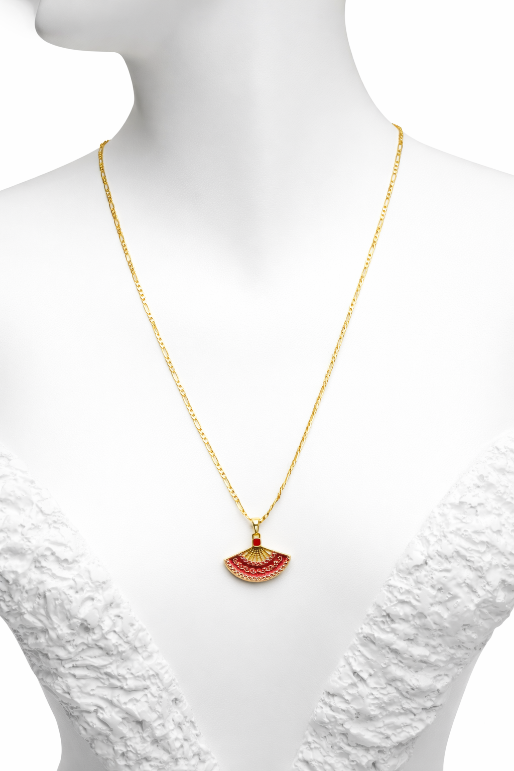 Kırmızı Yelpaze Kolye